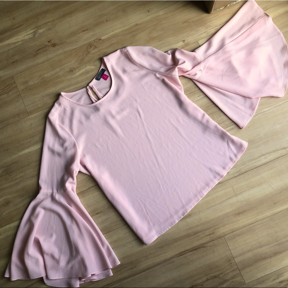 Light Pink Vince Camuto Top with Bell Sleeves